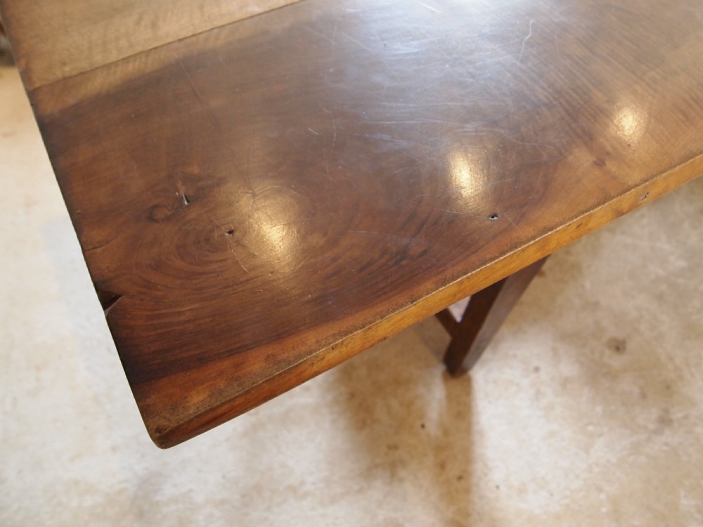 Table rare French Bretagne refectory farmhouse dining Walnut c1890 View IX