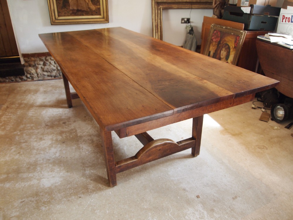 Table rare French Bretagne refectory farmhouse dining Walnut c1890 View XI