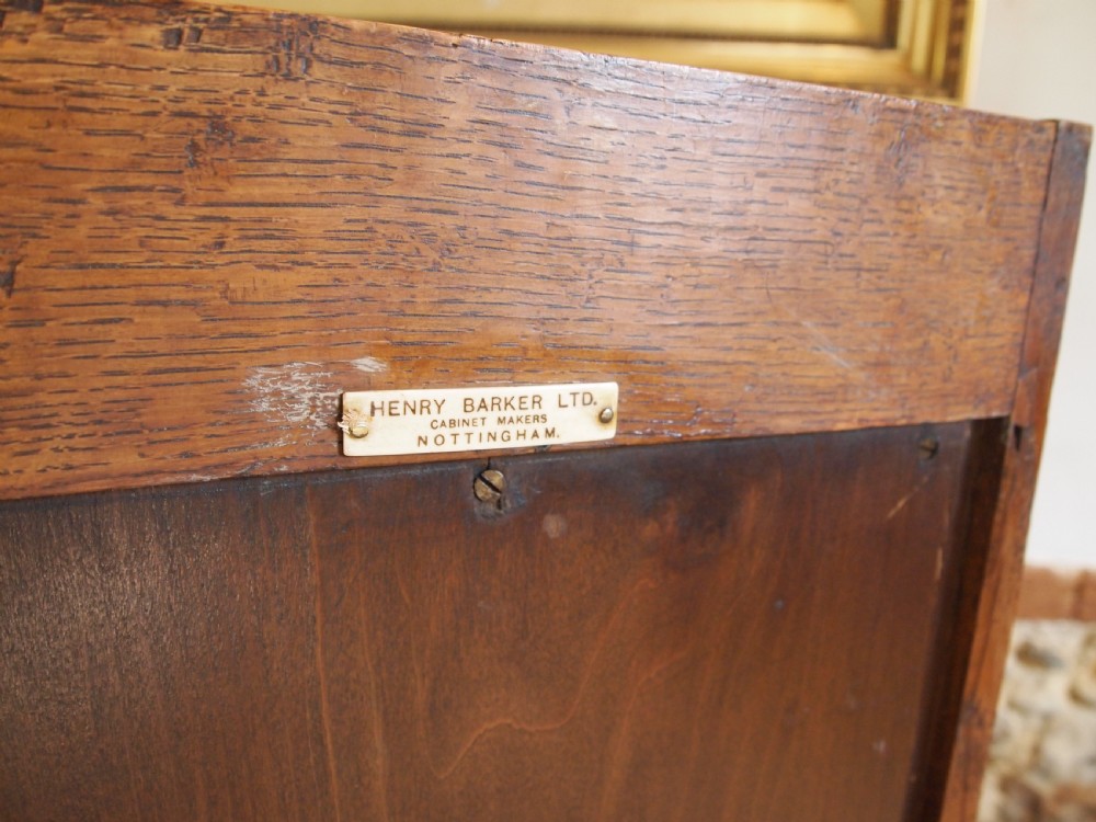 Bedside cupboard cabinet Arts and Crafts Oak Henry Barker c1900 View III