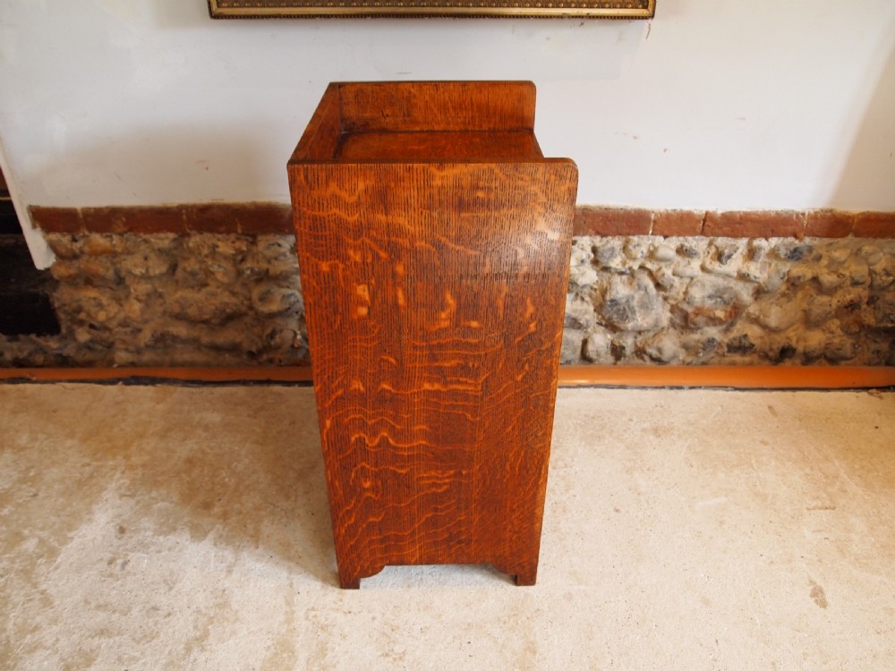 Bedside cupboard cabinet Arts and Crafts Oak Henry Barker c1900 View IV