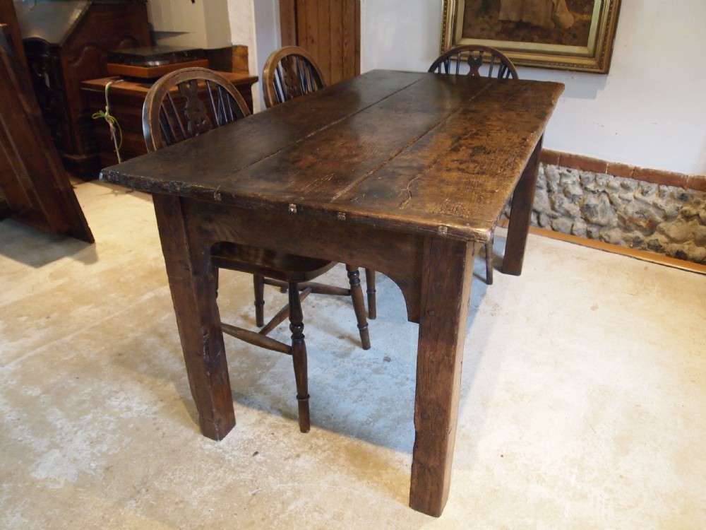 Table rare George II Oak refectory farmhouse dining c1740 View III