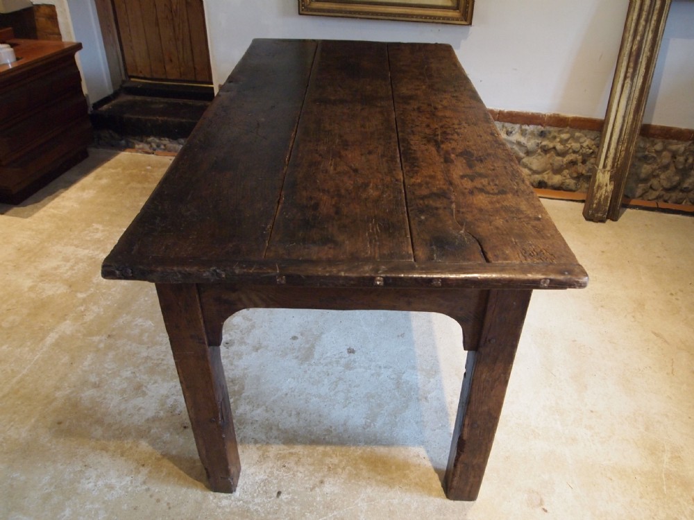 Table rare George II Oak refectory farmhouse dining c1740 View VIII