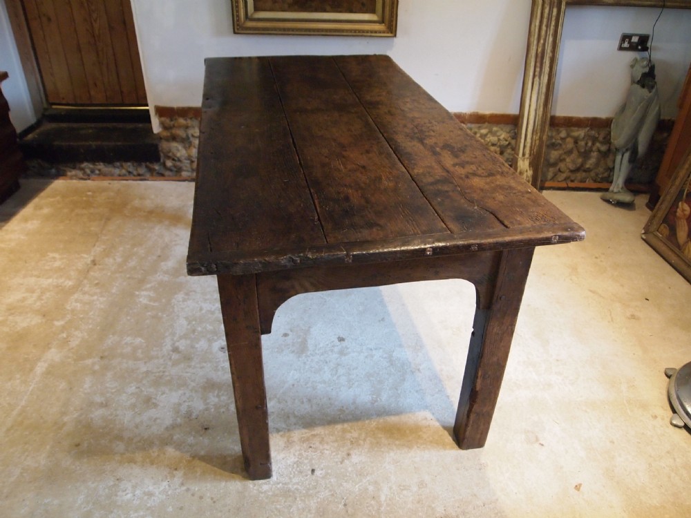 Table rare George II Oak refectory farmhouse dining c1740 View IX