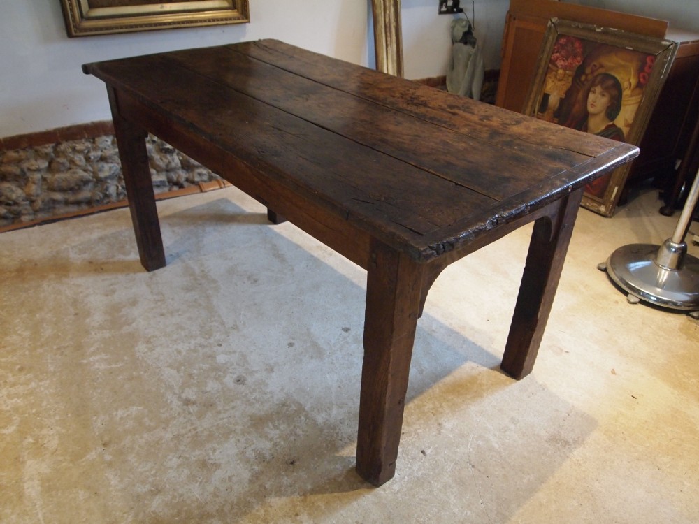 Table rare George II Oak refectory farmhouse dining c1740 View X