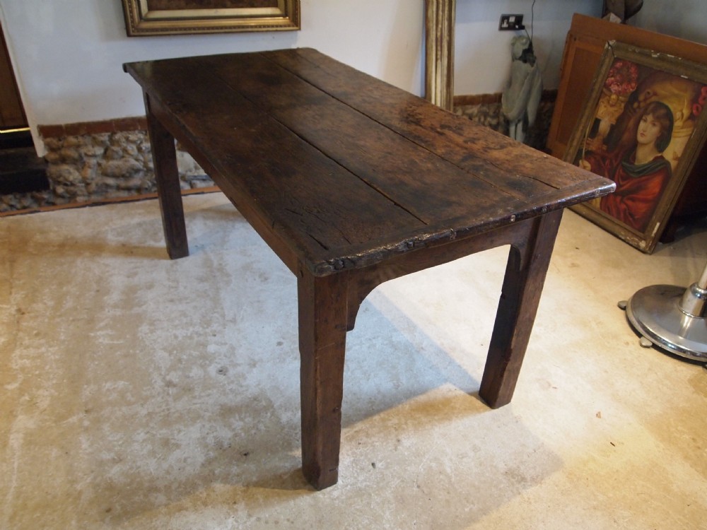 Table rare George II Oak refectory farmhouse dining c1740 View XI