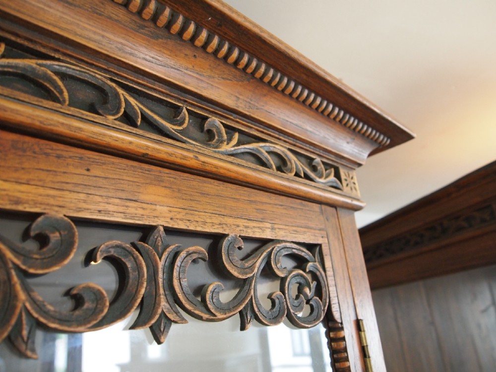 Cabinets bookcase stunning rare pair colonial Teak c1920 View II