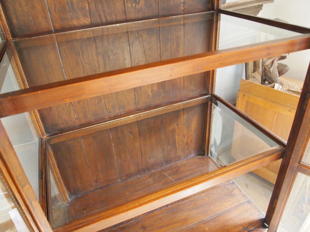 Cabinets bookcase stunning rare pair colonial Teak c1920 View VI