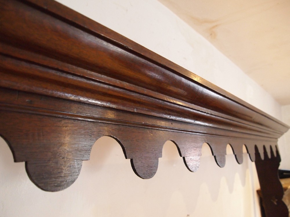 Rare large George III Oak and Elm Delft or plate rack c1770 View II