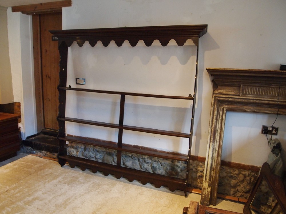 Rare large George III Oak and Elm Delft or plate rack c1770 View VII