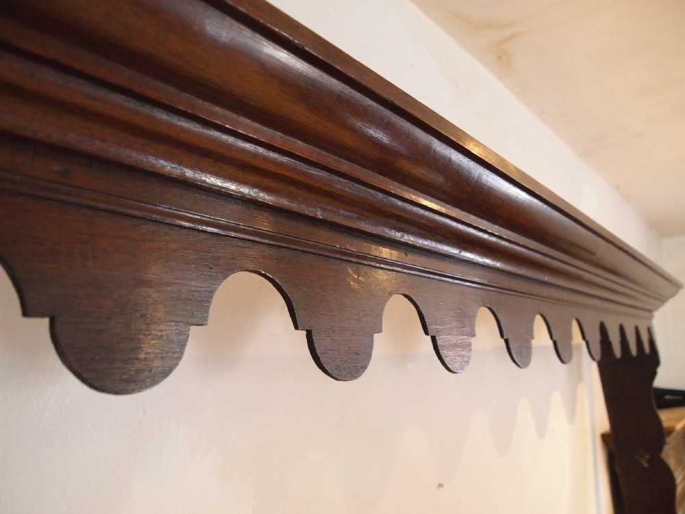 Rare large George III Oak and Elm Delft or plate rack c1770 View VIII