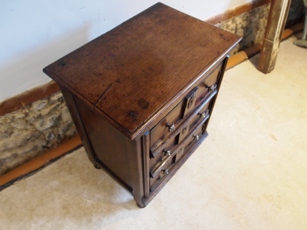 Rare George I Oak bedside cupboard cabinet c1720 View IV