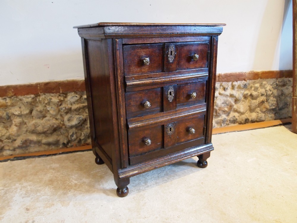 Rare George I Oak bedside cupboard cabinet c1720 View VII