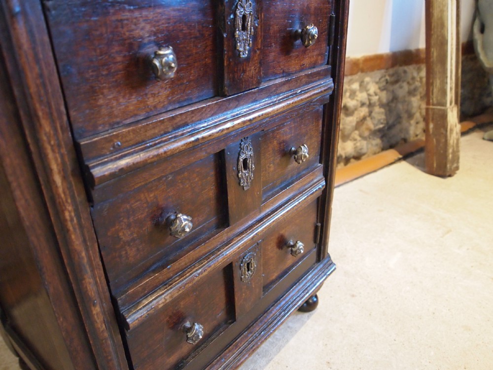 Rare George I Oak bedside cupboard cabinet c1720 View XI