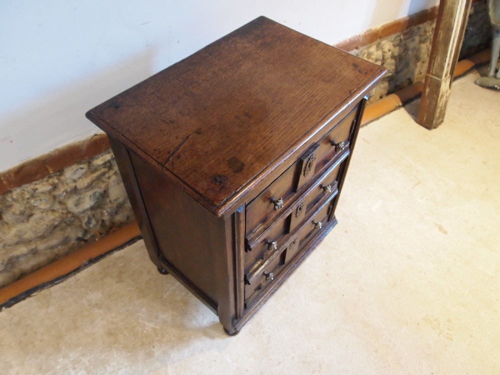 Rare George I Oak bedside cupboard cabinet c1720 View XII