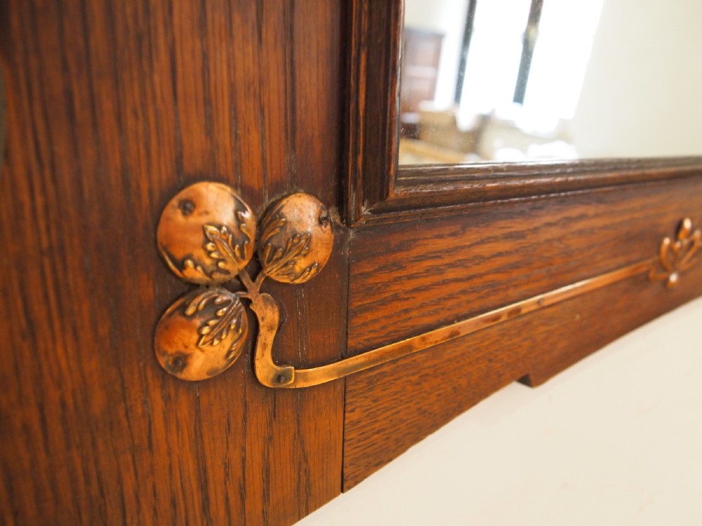 Mirror Arts and Crafts Oak Copper c1900 View VIII