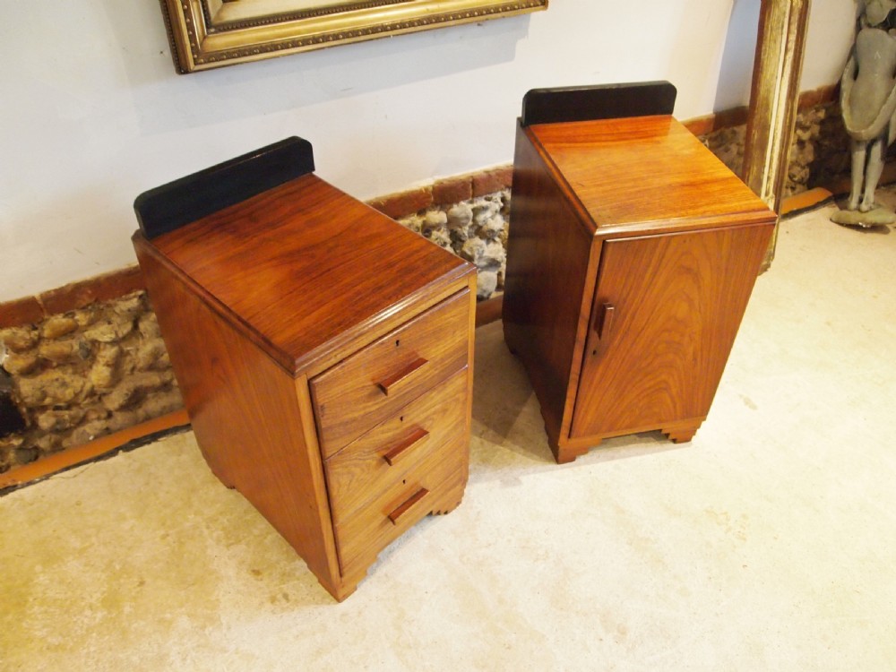 Pair of Art deco Rosewood bedside cabinets c1930 View V