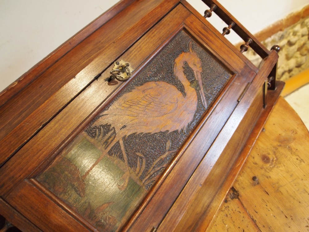 Cupboard cabinet Arts & Crafts Walnut c1900 View II