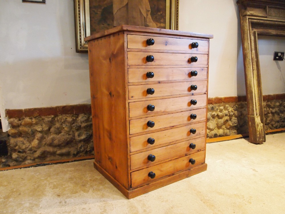 Chest of drawers Victorian collectors Pine c1880
