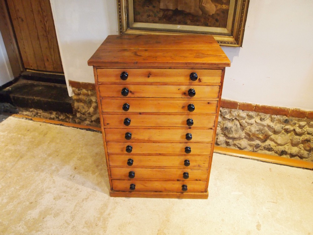 Chest of drawers Victorian collectors Pine c1880 View X