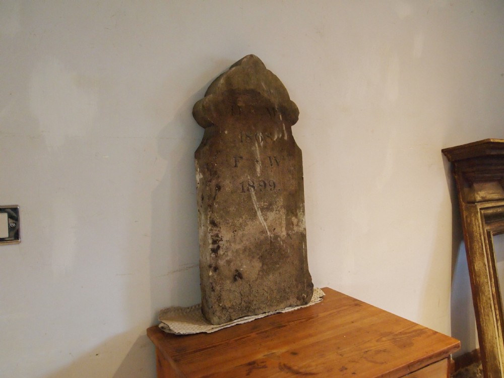 York stone headstone gravestone Victorian Gothic dated 1899