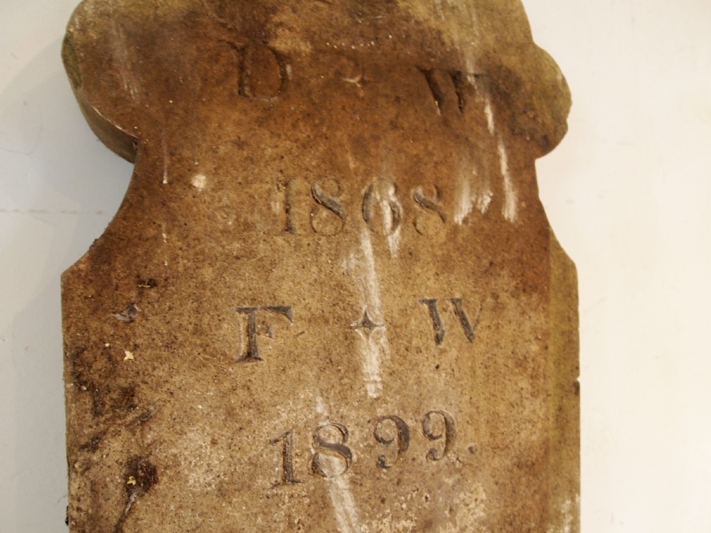 York stone headstone gravestone Victorian Gothic dated 1899 View II