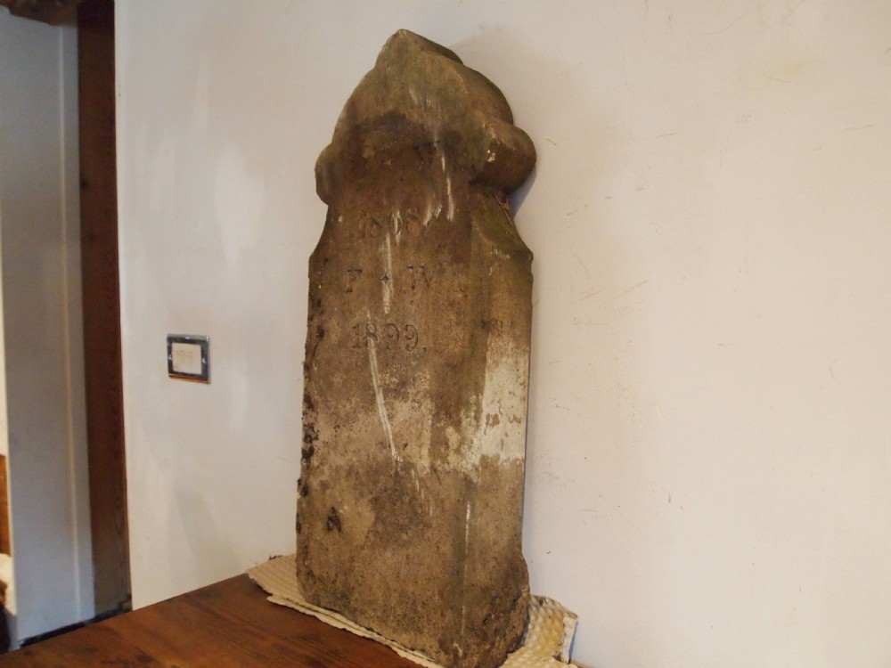 York stone headstone gravestone Victorian Gothic dated 1899 View V