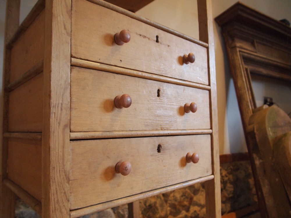 Shelves and drawers rare wotnot Victorian Pine unit c1880 View II