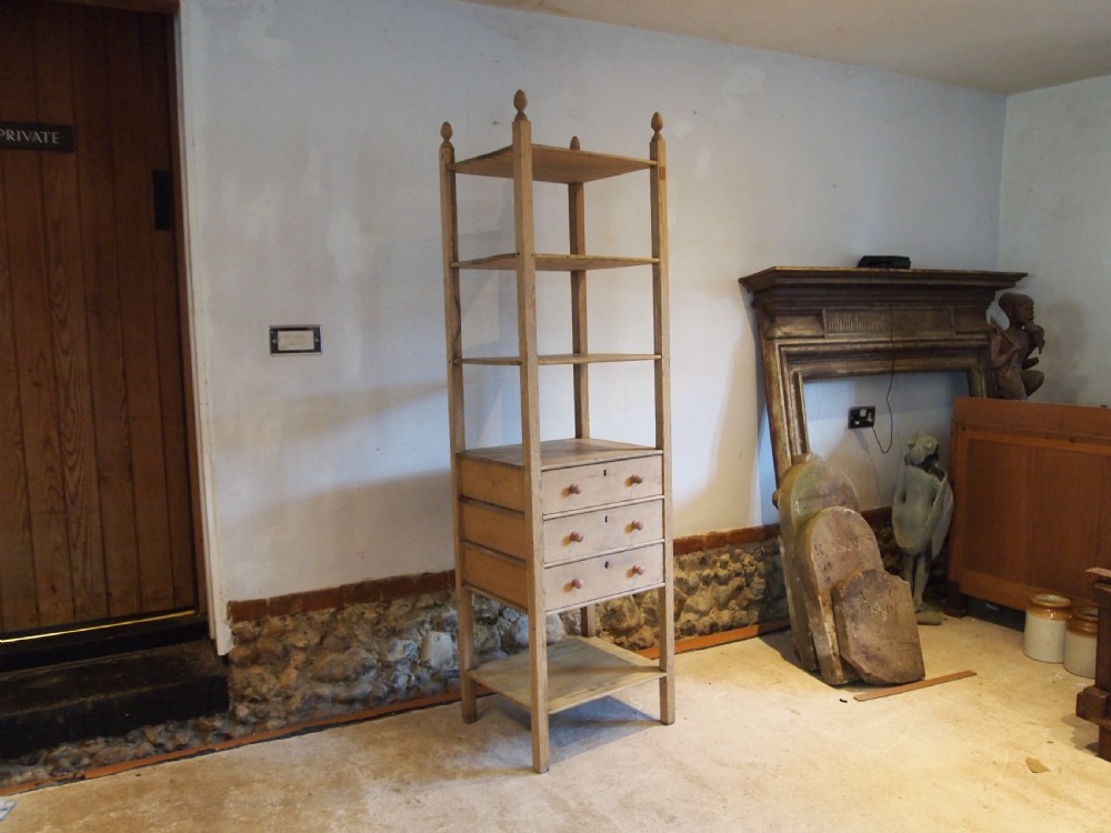Shelves and drawers rare wotnot Victorian Pine unit c1880 View V