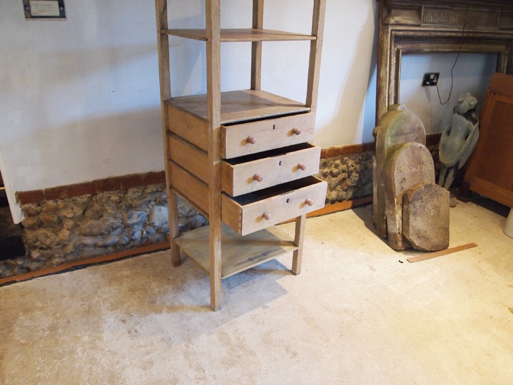 Shelves and drawers rare wotnot Victorian Pine unit c1880 View VII