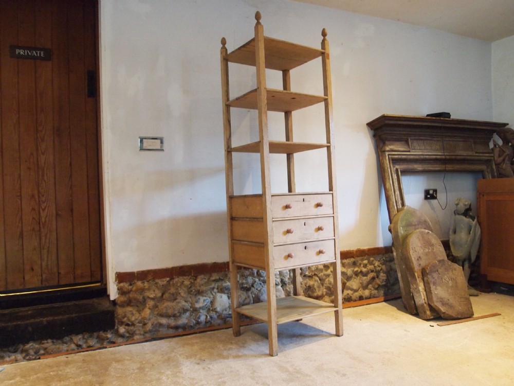 Shelves and drawers rare wotnot Victorian Pine unit c1880 View IX