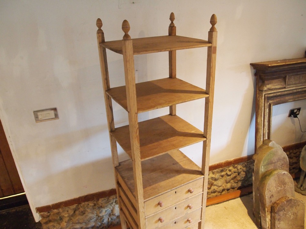 Shelves and drawers rare wotnot Victorian Pine unit c1880 View X