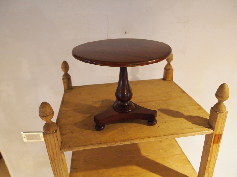 Table rare miniature Victorian tilt top breakfast table Flame Mahogany c1840 View II