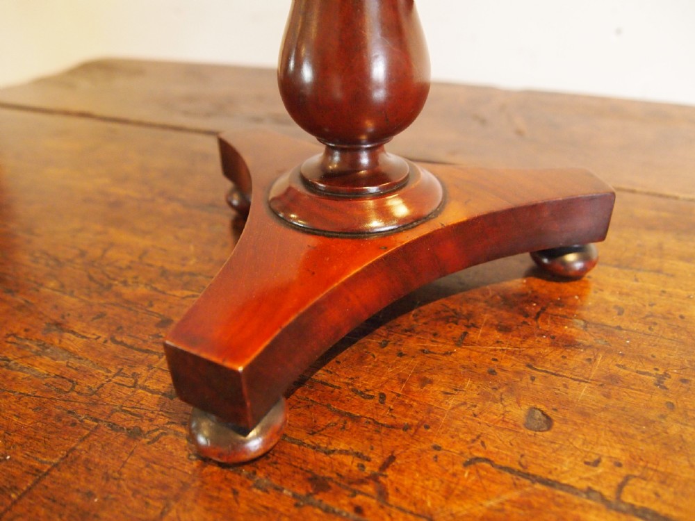 Table rare miniature Victorian tilt top breakfast table Flame Mahogany c1840 View V