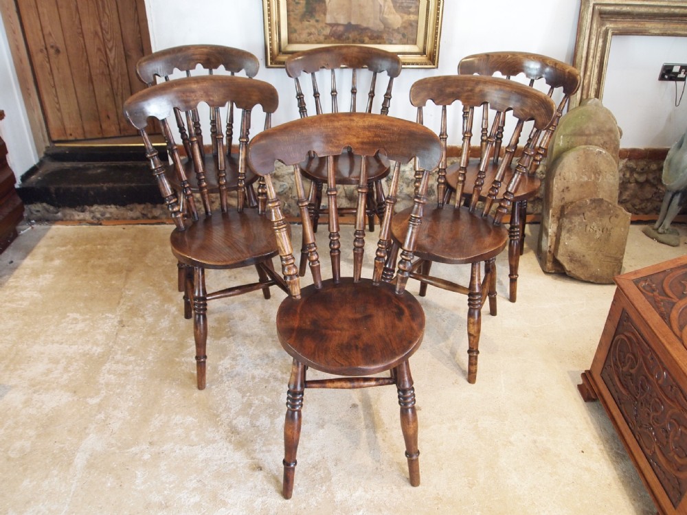 Chairs wonderful set of 6 Windsor kitchen dining chairs c1880