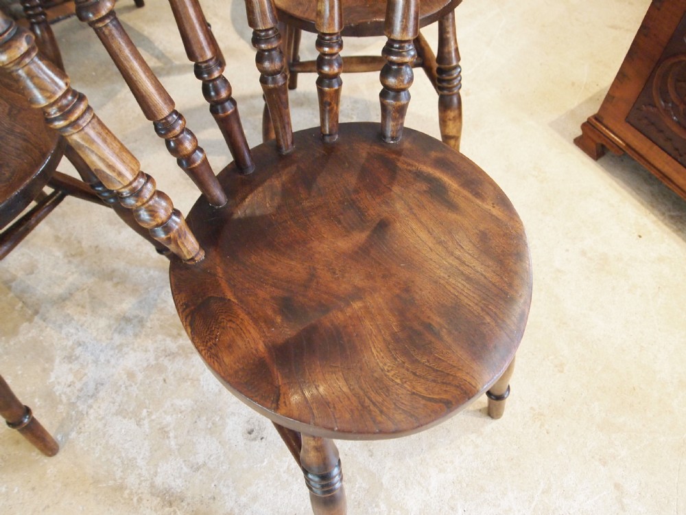 Chairs wonderful set of 6 Windsor kitchen dining chairs c1880 View III
