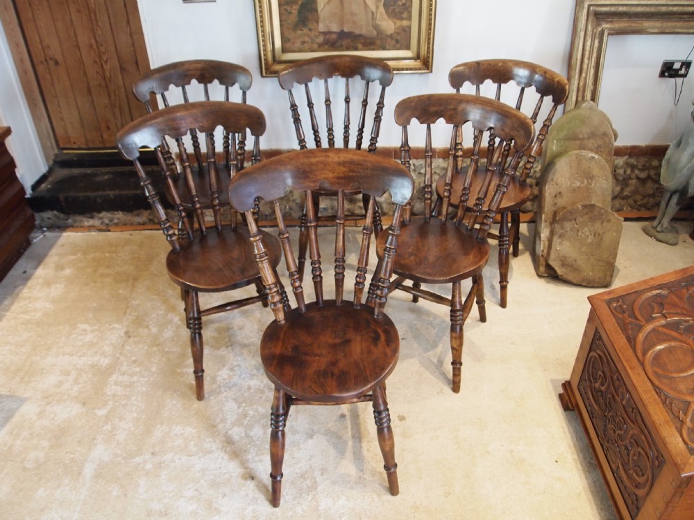 Chairs wonderful set of 6 Windsor kitchen dining chairs c1880 View V