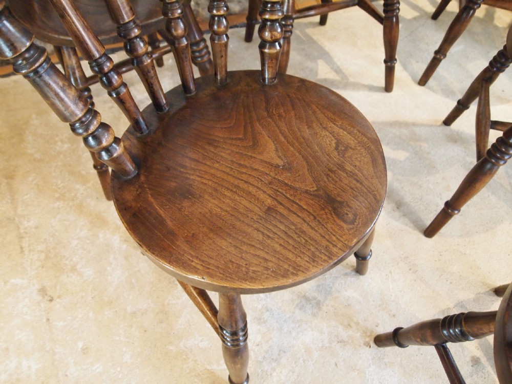 Chairs wonderful set of 6 Windsor kitchen dining chairs c1880 View VI