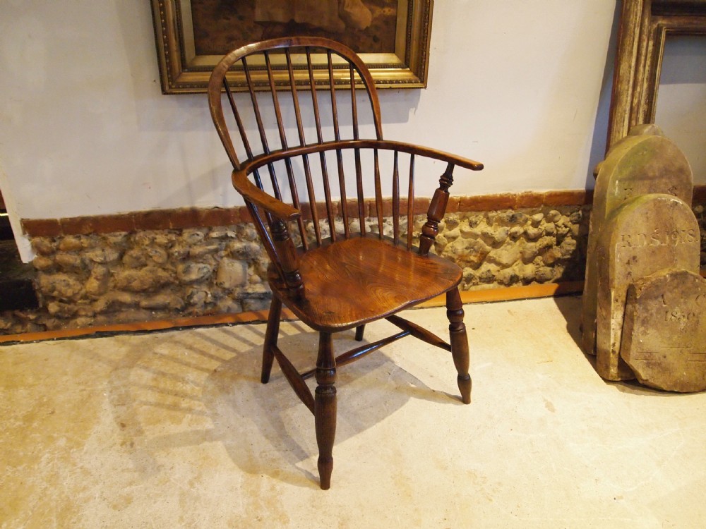 Chair stunning Victorian Windsor Ash Elm armchair c1840