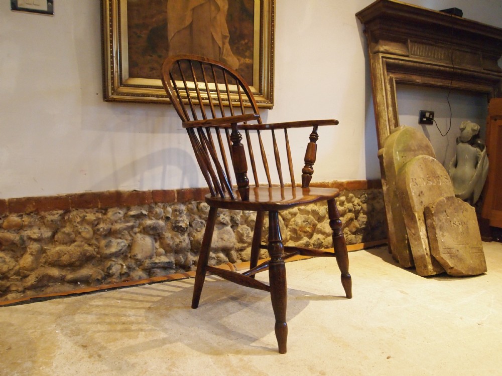 Chair stunning Victorian Windsor Ash Elm armchair c1840 View III