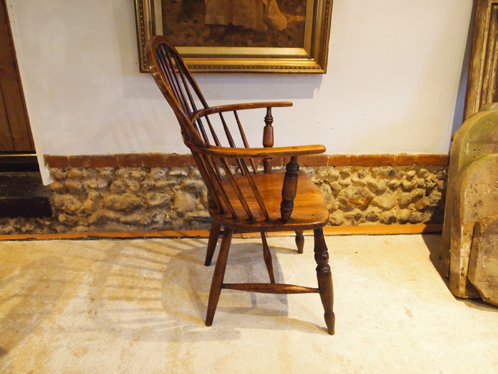 Chair stunning Victorian Windsor Ash Elm armchair c1840 View VII