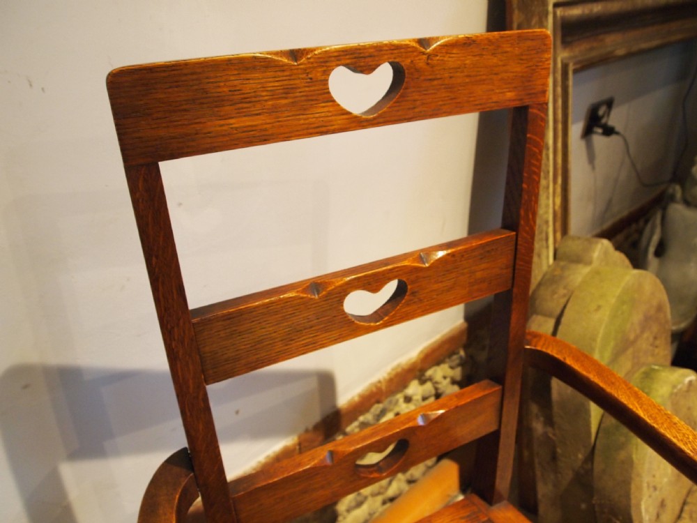 Chairs outstanding pair Arts & Crafts Oak manner of Voysey c1900 View IV