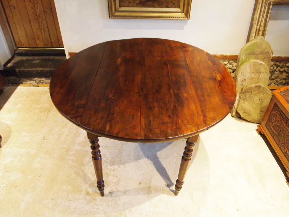 Table rare solid Yew cottage dining table c1820 View VI