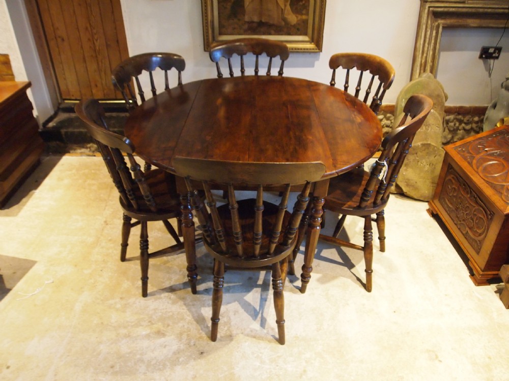 Table rare solid Yew cottage dining table c1820 View IX