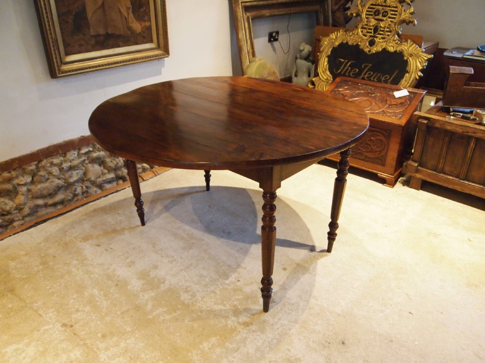 Table rare solid Yew cottage dining table c1820 View X
