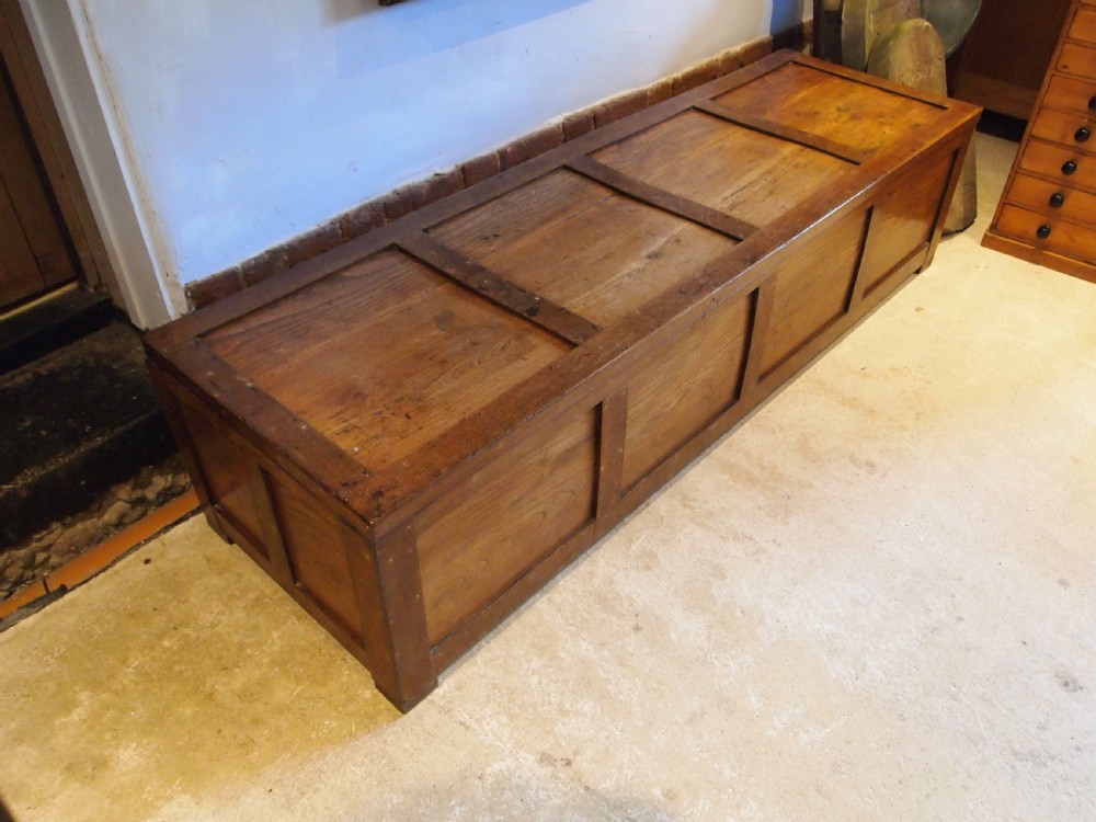 Bench shoebox chest solid Elm George IV c1820