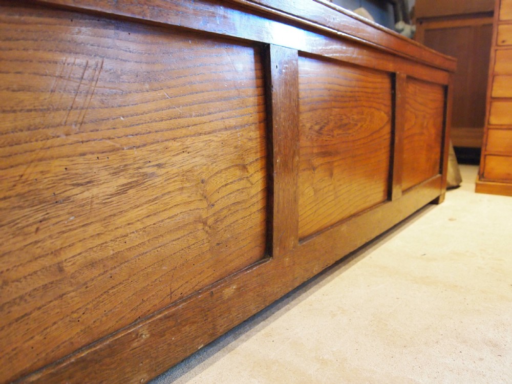 Bench shoebox chest solid Elm George IV c1820 View IV