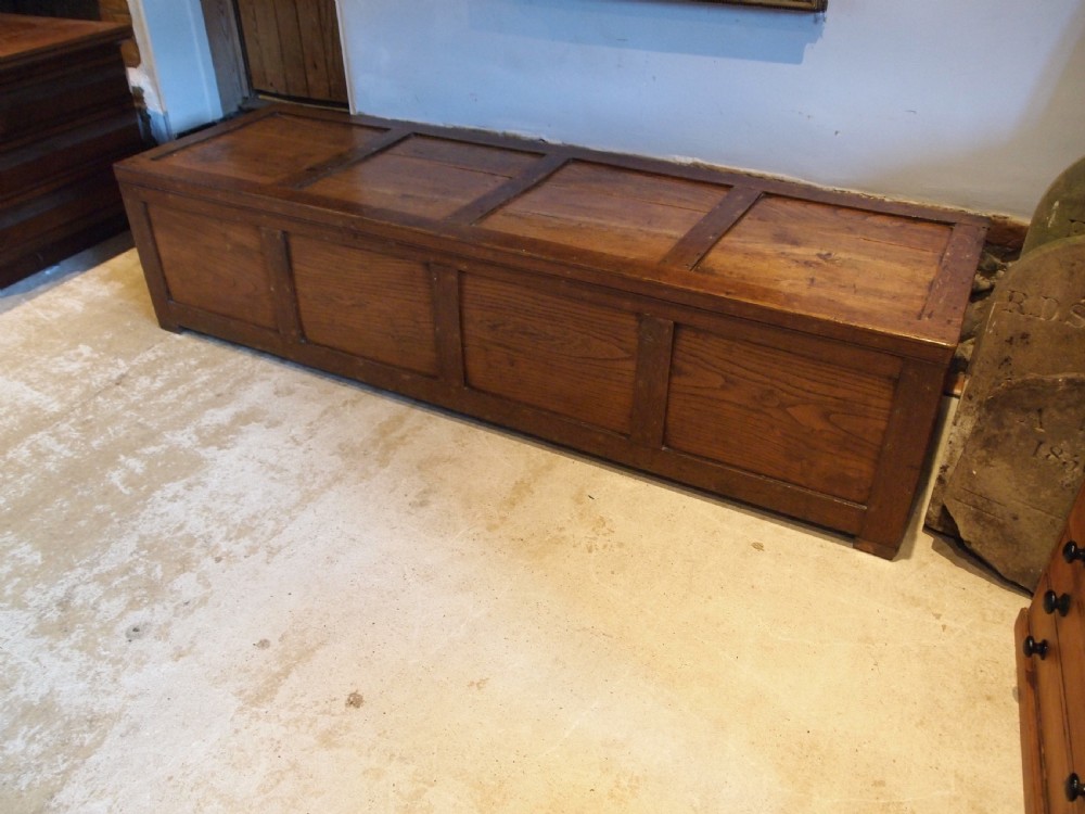Bench shoebox chest solid Elm George IV c1820 View VII