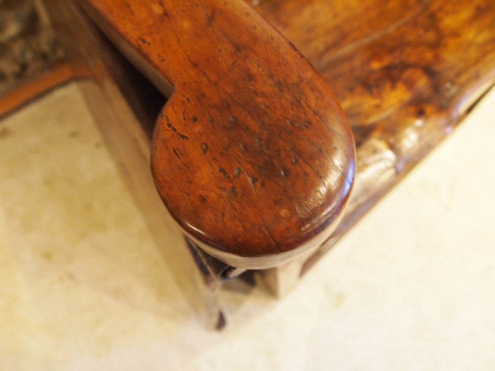 Chair very rare George II Cherry and Elm lambing chair with table c1750 View XI