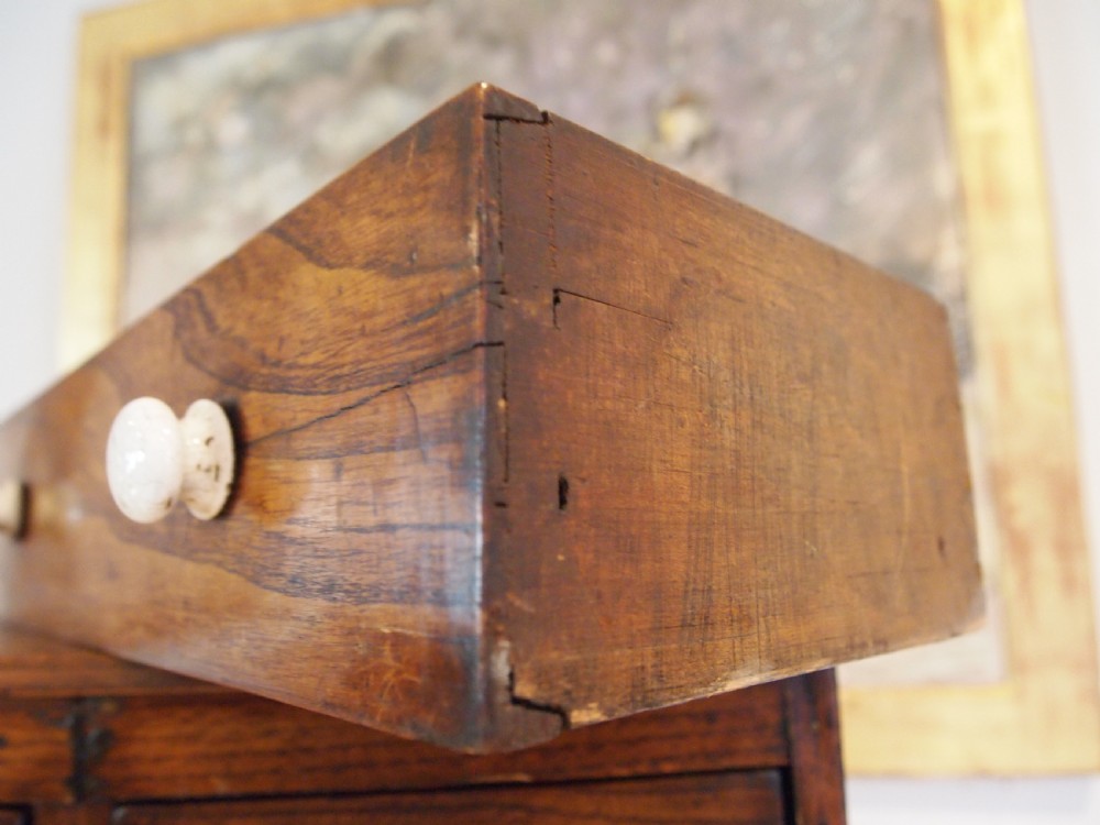 Chest of drawers rare Miniature Elm apprentice primitive c1800 View V