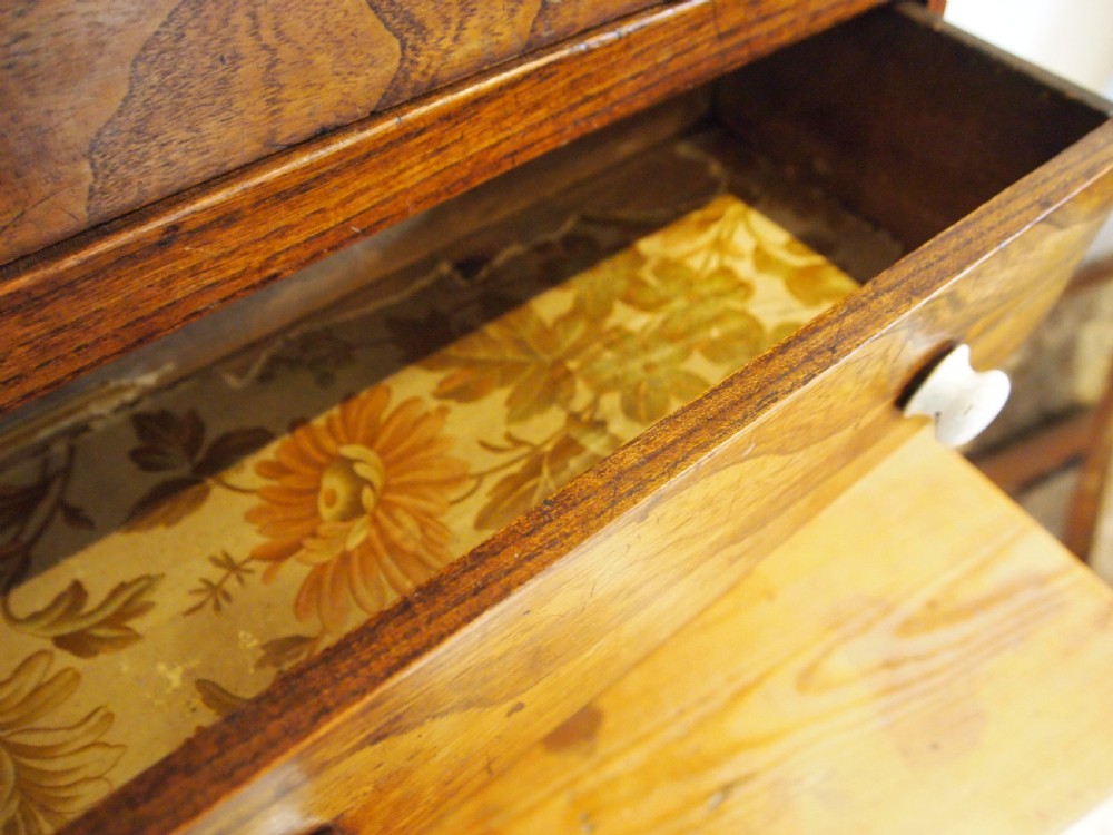 Chest of drawers rare Miniature Elm apprentice primitive c1800 View VI